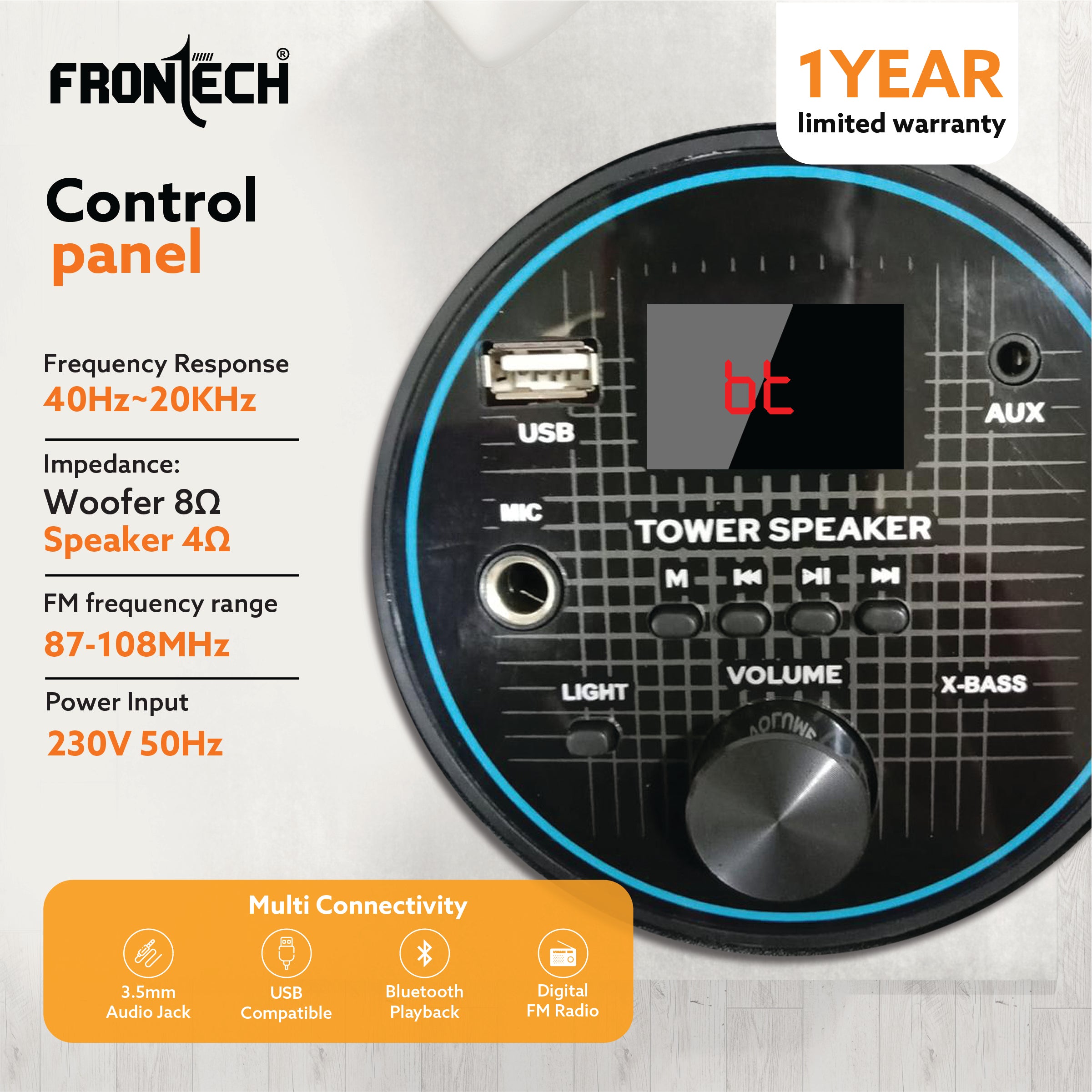 Frontech Crux Pro 120W Bluetooth 5.0 Tower Speaker System (SW-0162) Frontech Crux Pro 120W Bluetooth 5.0 Tower Speaker System (SW-0162)